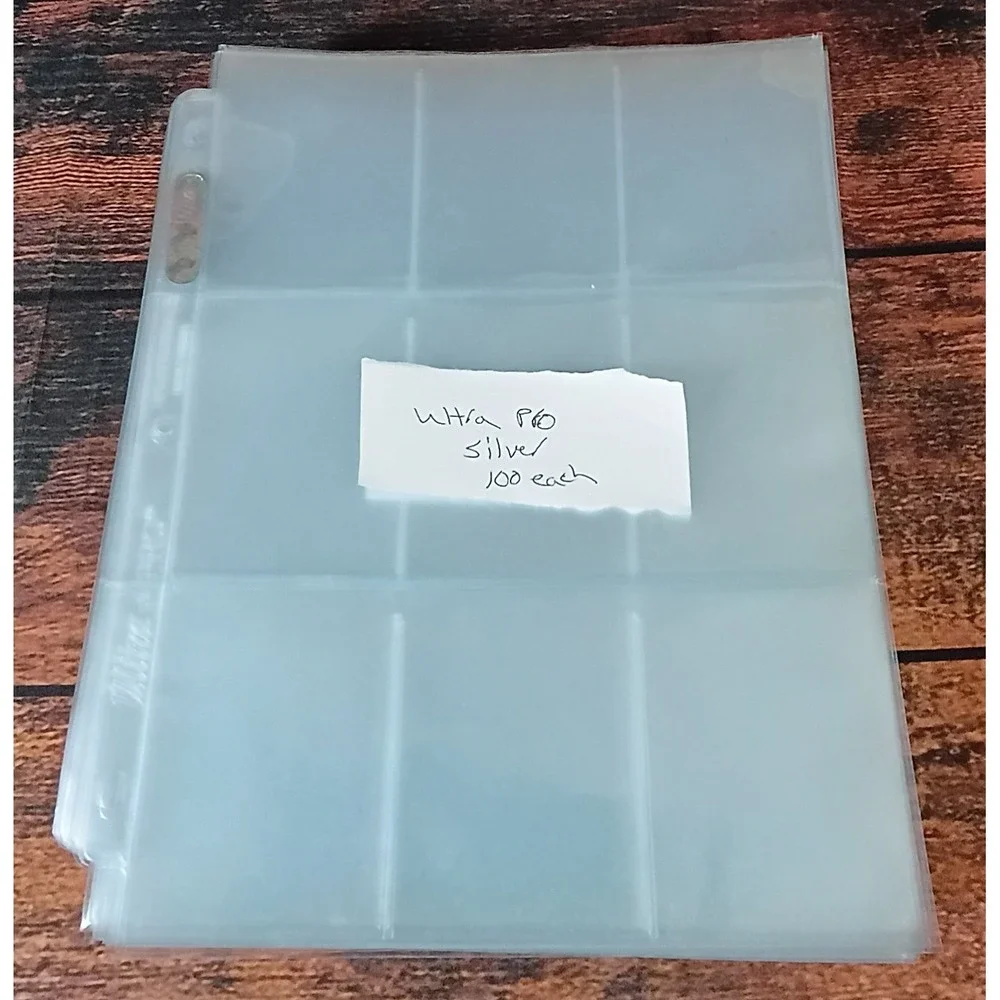 Ultra Pro Silver Series 9 Pocket Trading Card Pages 100 Count Bulk Pack Clear